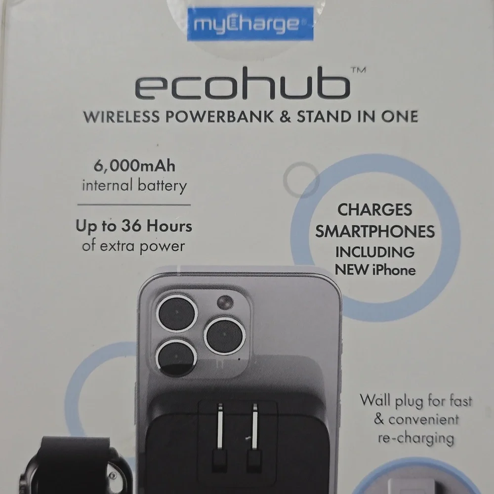 EcoHub Wireless Powerbank & Stand - ‎ iPhone Airpod & Apple Watch Charger NWT